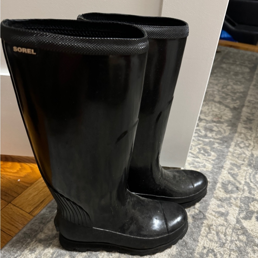 SOREL Black tall Rain boots size US 6